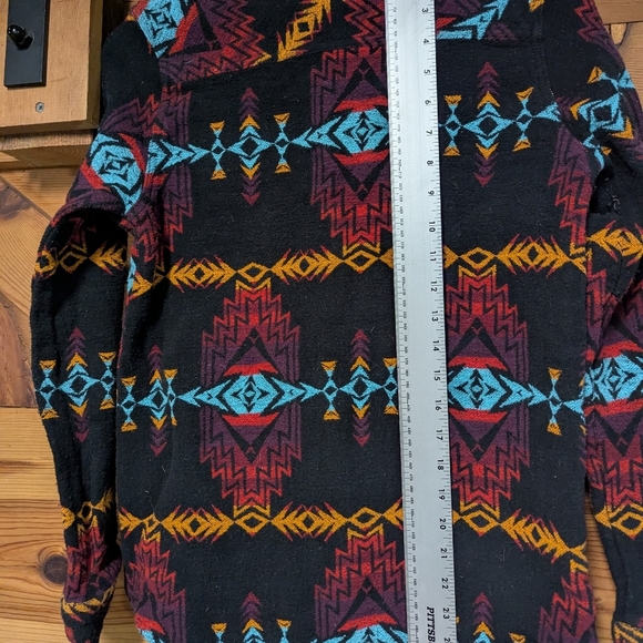 Rock and Roll Denim Medium Southwestern Print Shirt Jacket Western Snap Cowboy - Picture 12 of 12